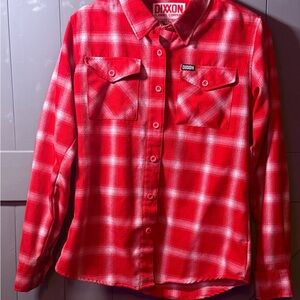 DIXXON THIRD STREET Red White Plaid Flannel Shirt Women’s Medium